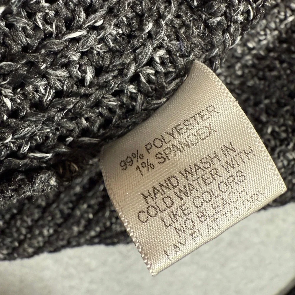 Gibsonlook Open Front Knit Cardigan Sweater Charcoal Gray Medium Officecore - Picture 5 of 14